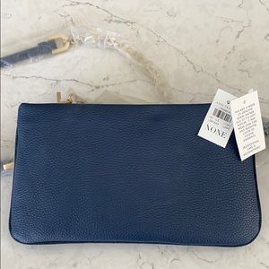 Ann Taylor Navy Leather Crossbody Purse